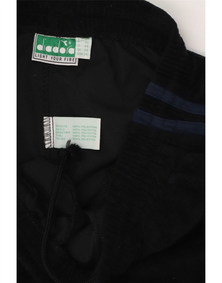 Diadora Herren-Trainingshose, groß, aus schwarzem Polyester