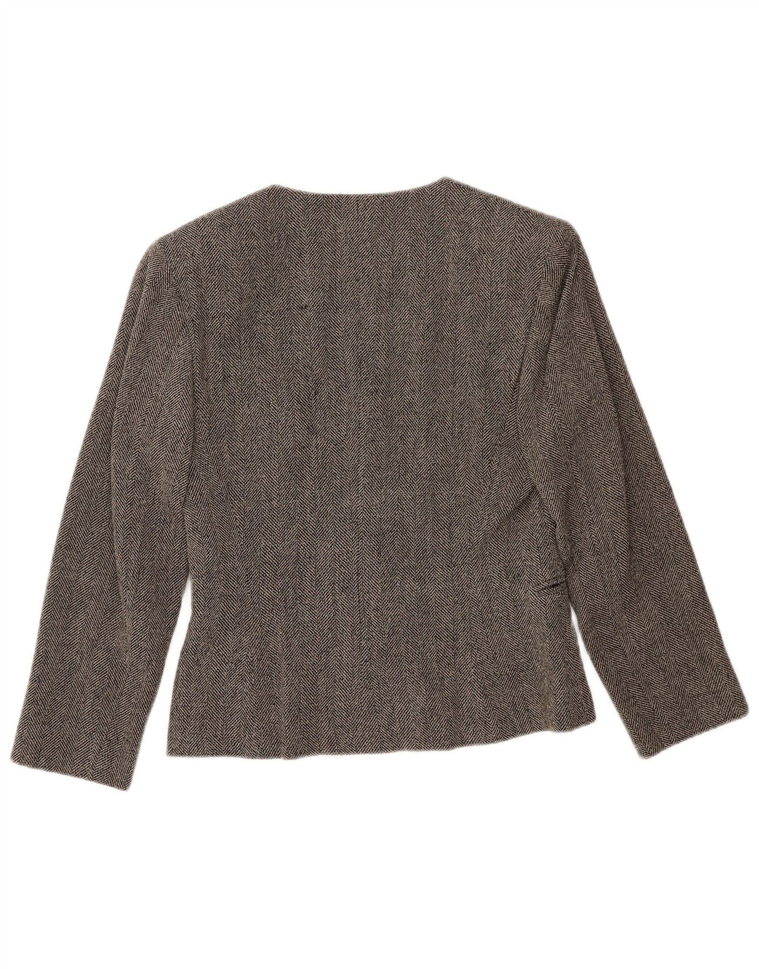 Zweireihiger Blazer für Damen von Maska, Größe IT 42, mittelgrau, Fischgrätenmuster