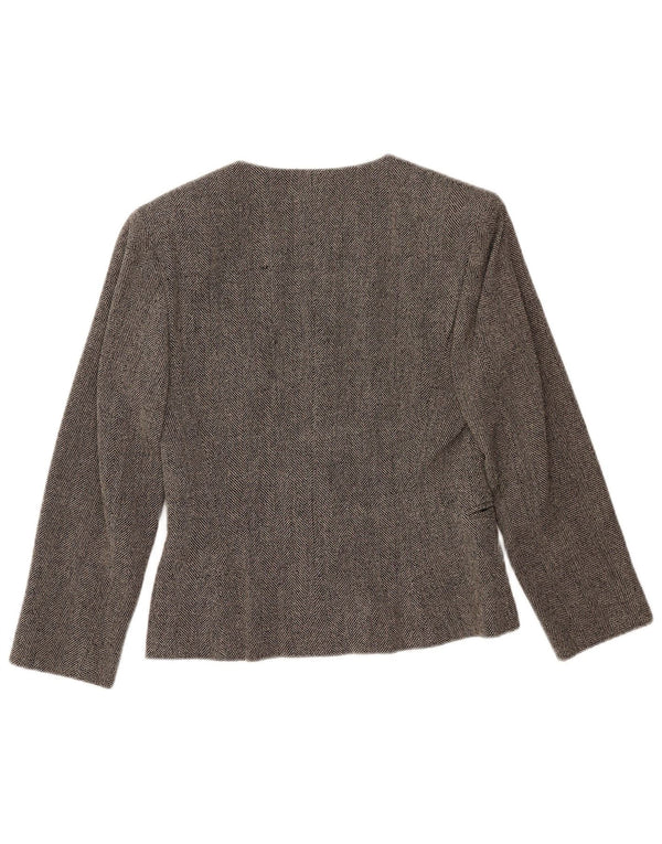 Zweireihiger Blazer für Damen von Maska, Größe IT 42, mittelgrau, Fischgrätenmuster