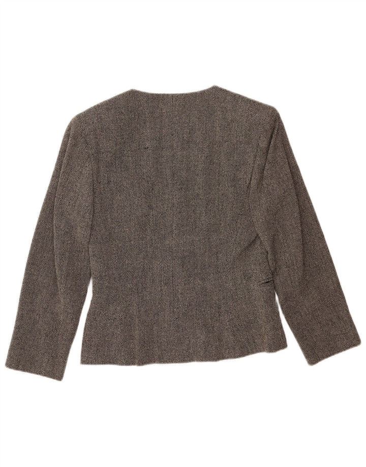 Zweireihiger Blazer für Damen von Maska, Größe IT 42, mittelgrau, Fischgrätenmuster