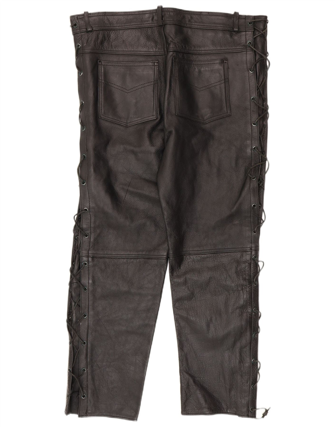 American Eagle Herren Slim Lederhose W36 L30 Schwarzes Leder
