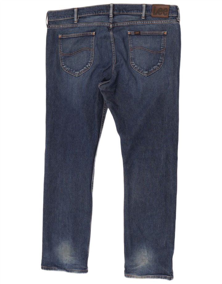Lee Herren Slim Jeans W42 L32 Blaue Baumwolle