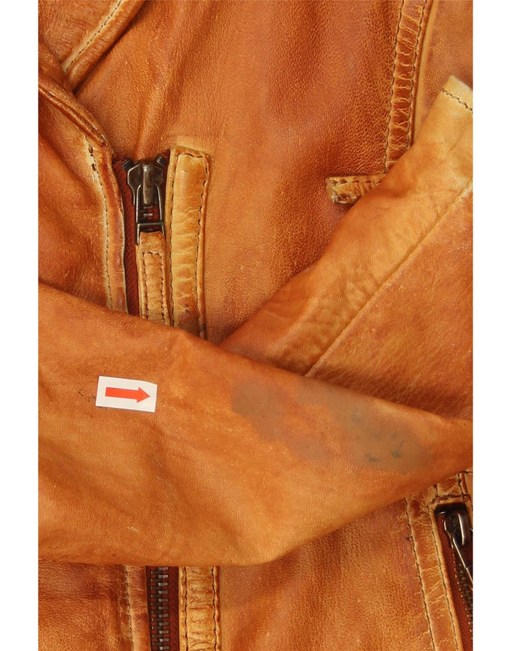Gipsy Damen-Bikerjacke aus Leder, UK 14, mittelbraunes Leder