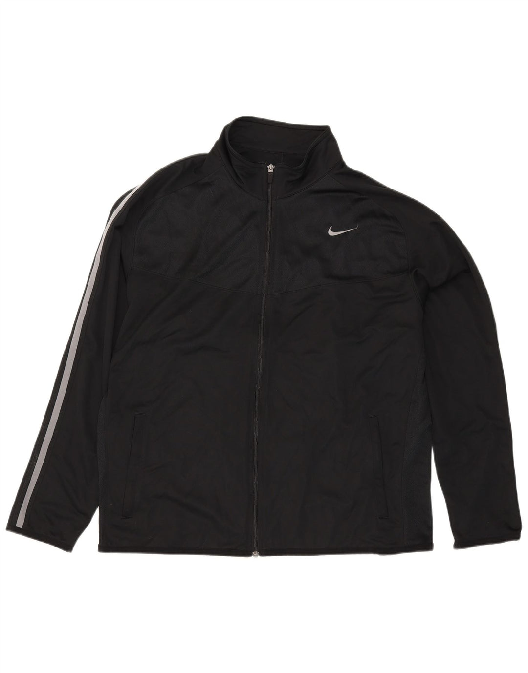 Nike Herren-Trainingsanzugoberteil, 2XL, schwarzes Polyester