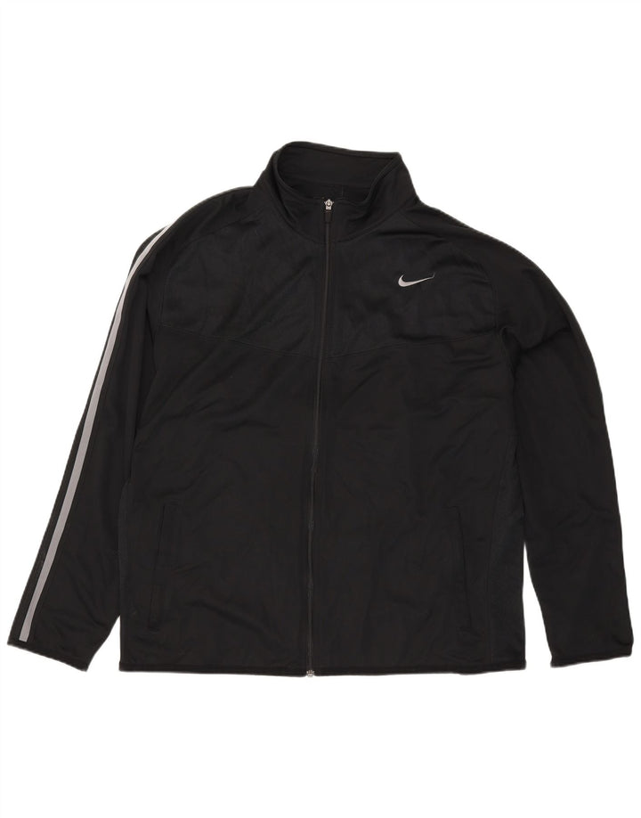 Nike Herren-Trainingsanzugoberteil, 2XL, schwarzes Polyester