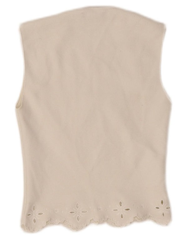 Zara Damen Ärmelloses Crop Top UK 8 Small Weiß