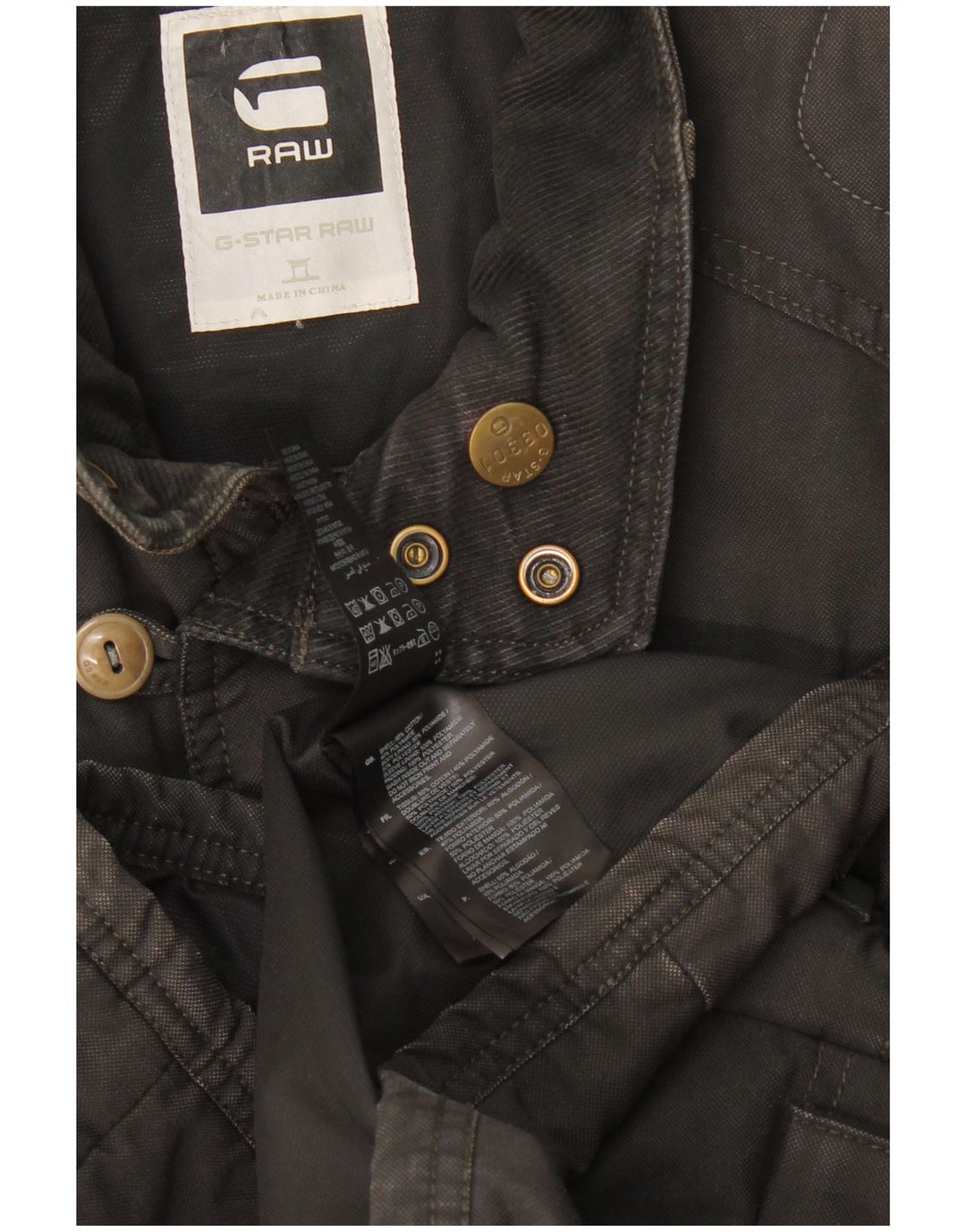 G-Star Herren Windjacke UK 36 Small Grau Baumwolle