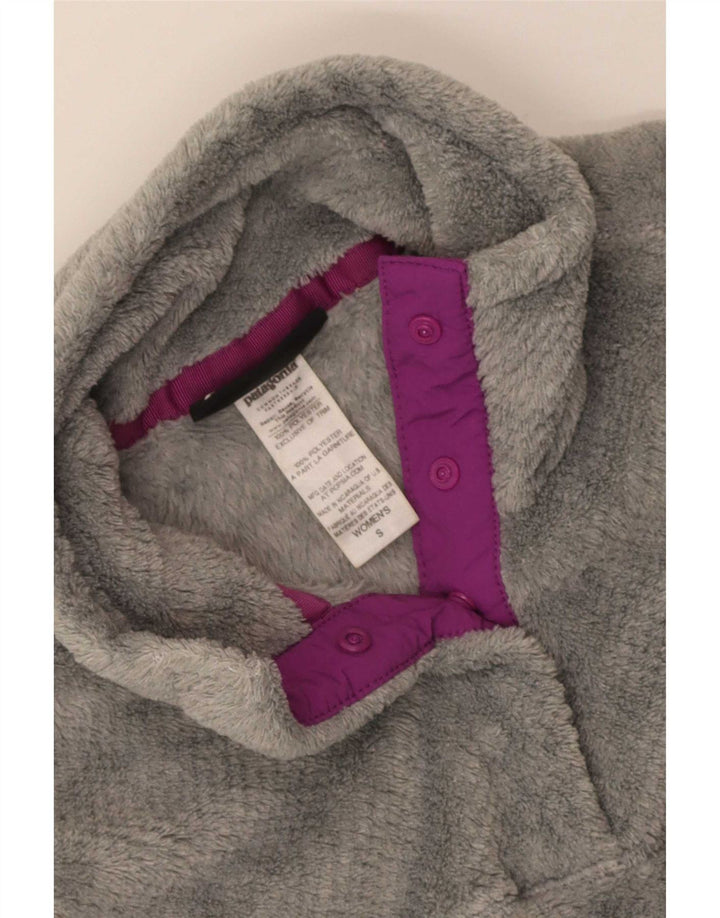 Patagonia Damen-Fleecepullover mit Reißverschluss am Hals, UK 10, Größe S, Grau, Polyester