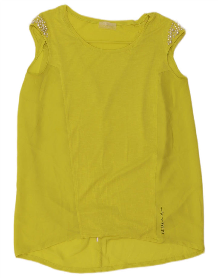 Guess Ärmelloses Tunika-Kleid für Damen, UK 14, Mittelgelb