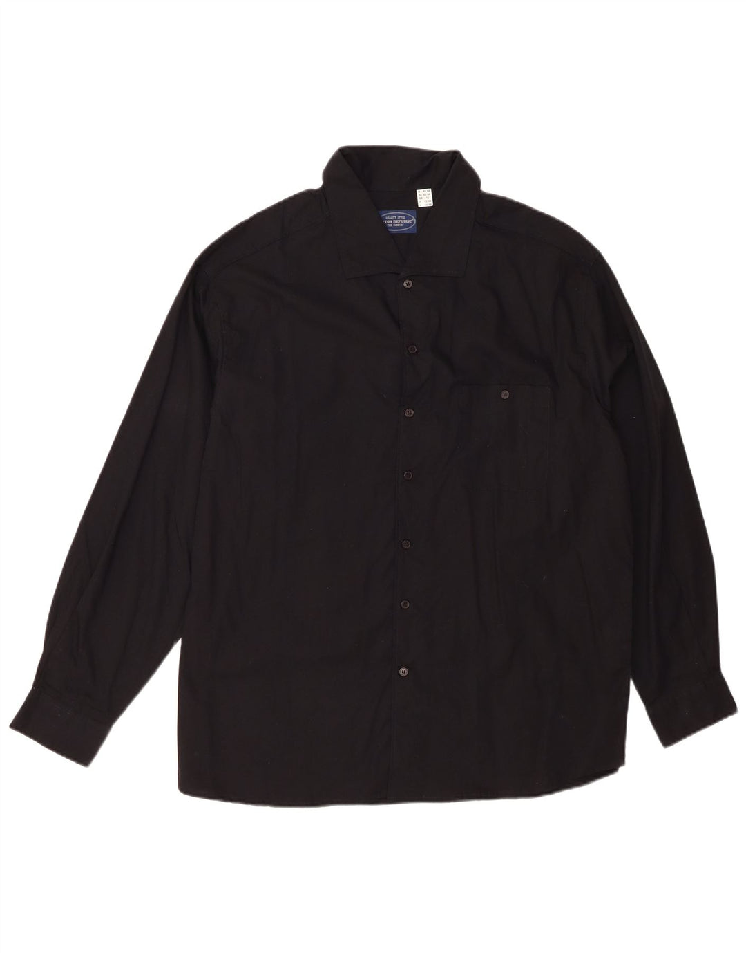 COTTON REPUBLIC Mens Shirt Size 16 Large Black Cotton