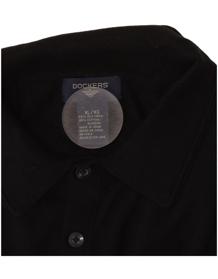 DOCKERS Herren-Poloshirt XL, schwarze Seide