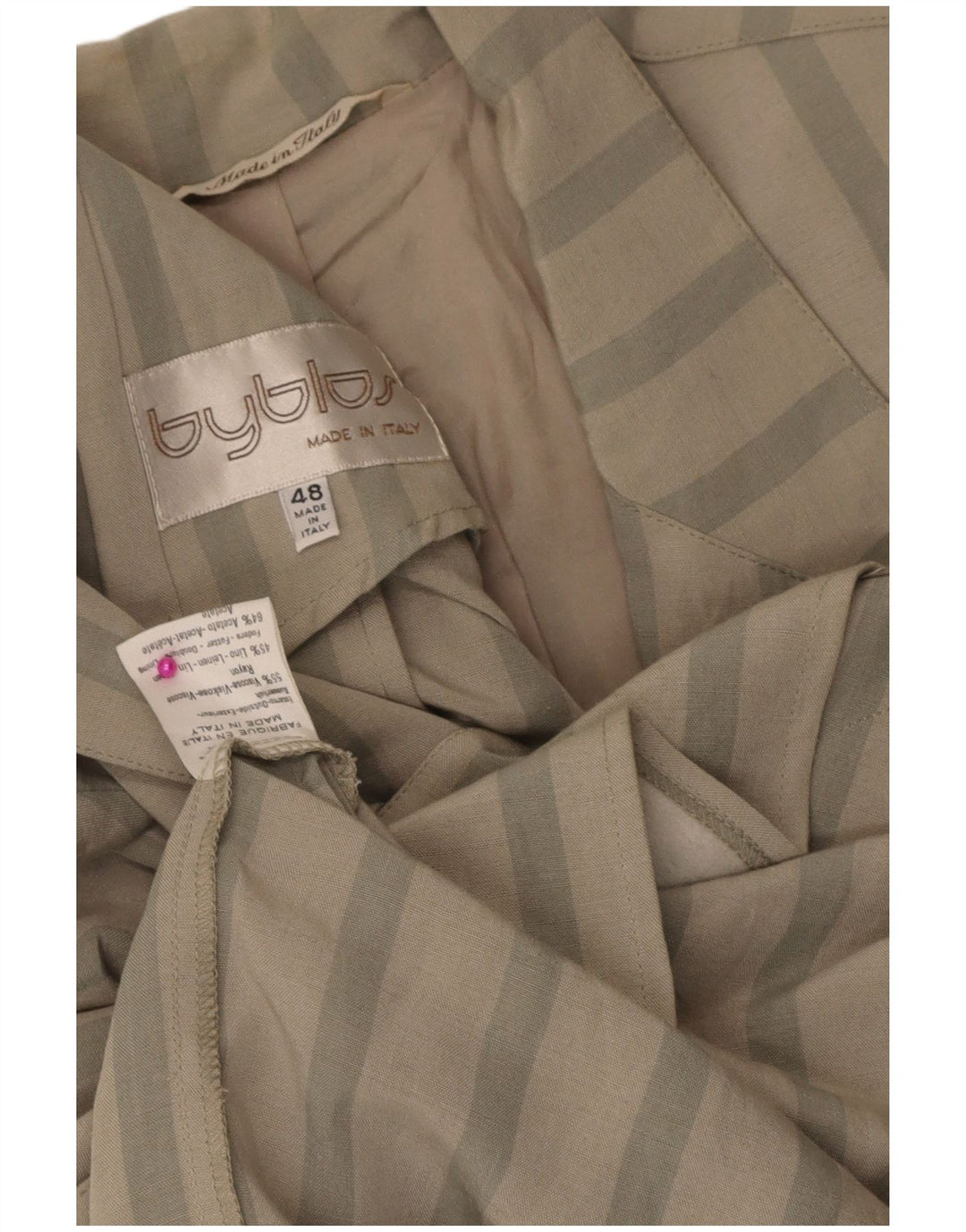Byblos Herren-Blazer mit 2 Knöpfen, IT 48, mittelgrau, gestreift, Viskose