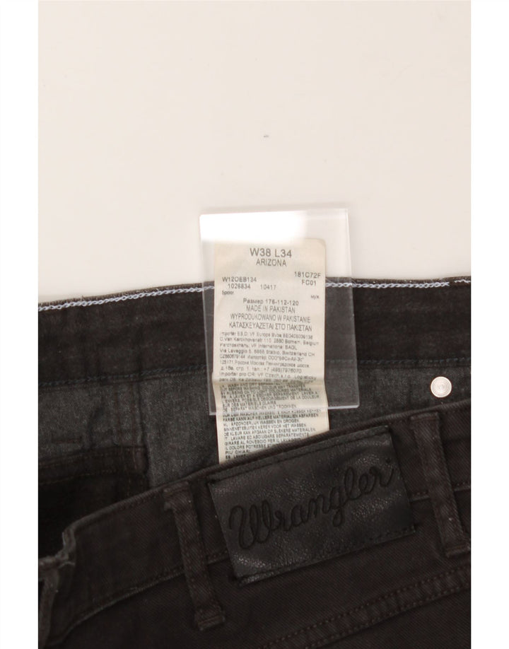 WRANGLER Mens Arizona Straight Jeans W38 L28 Grey Vintage Wrangler and Second-Hand Wrangler from Messina Hembry 