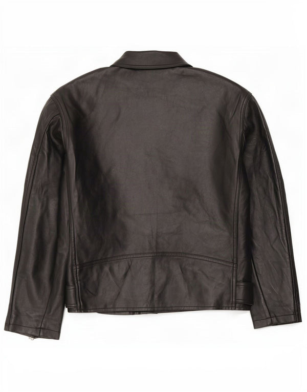 Topshop Damen Übergroße Kunstleder-Bikerjacke UK 4 XS Schwarz