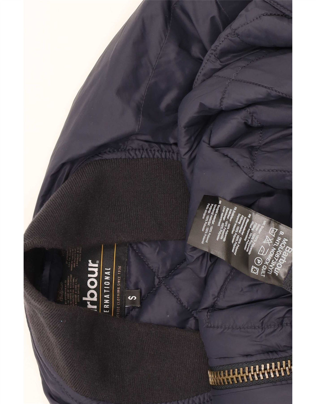 Barbour Herren Wattierte Jacke UK 36 Small Marineblau Colourblock Polyamid