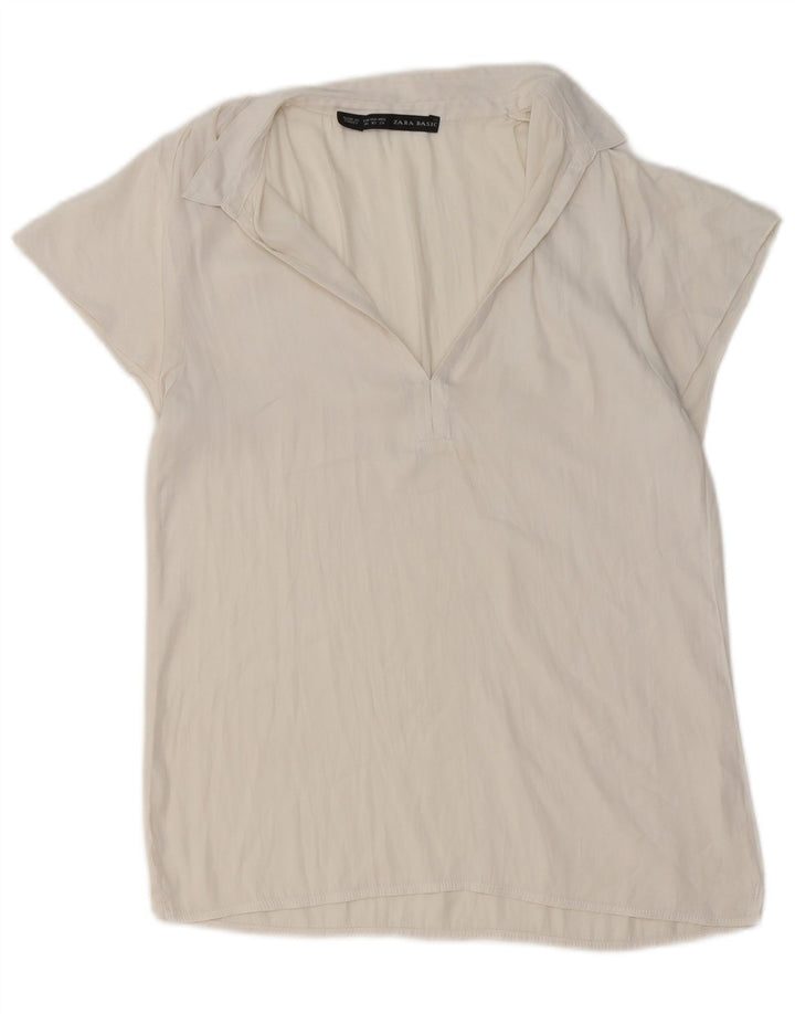 ZARA Damen Poloshirt UK 6 XS Weiß
