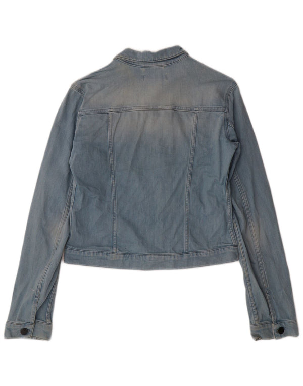 Calvin Klein Jeans Damen Crop Denim Jacke UK 12 Mittelblaue Baumwolle