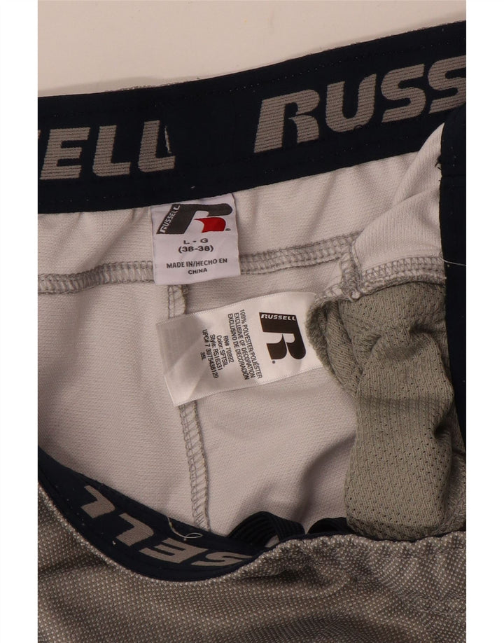 RUSSELL ATHLETIC Herren-Trainingshose, groß, graues Farbblock-Polyester