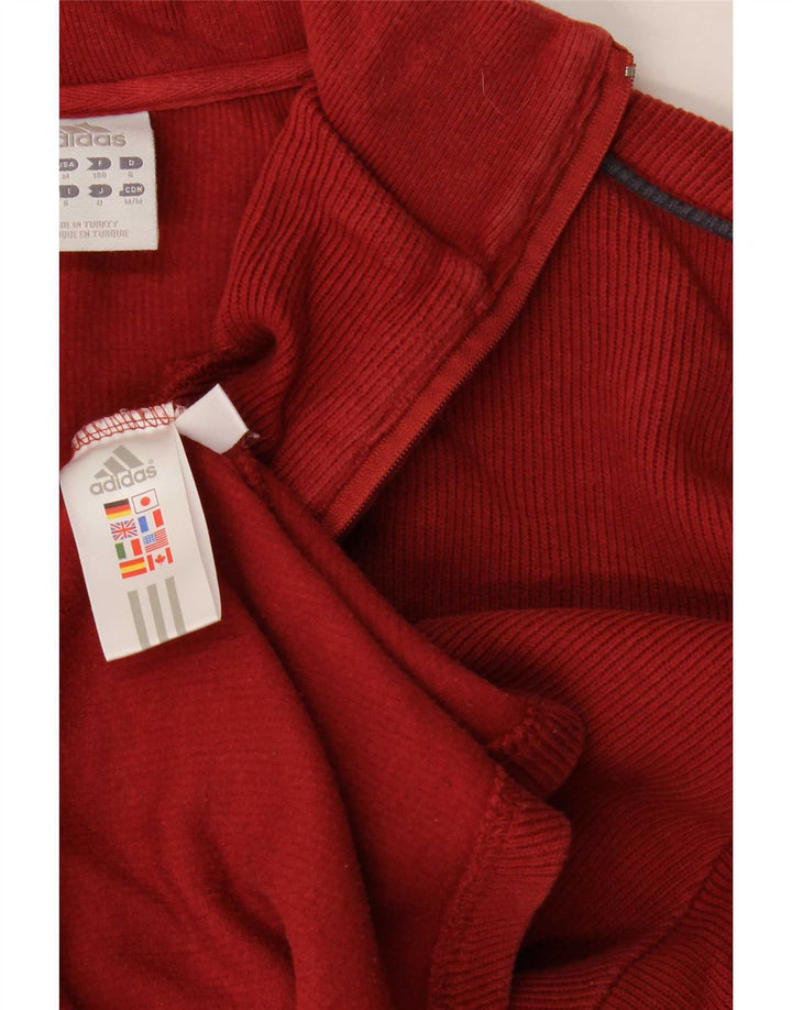 Adidas Herren-Sweatshirt mit Reißverschluss am Hals, Mittelrot