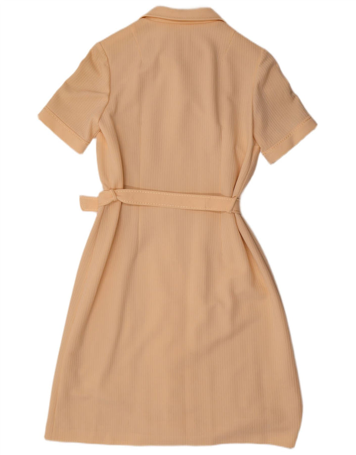 Vintage Damen Polokleid UK 12 Medium Beige