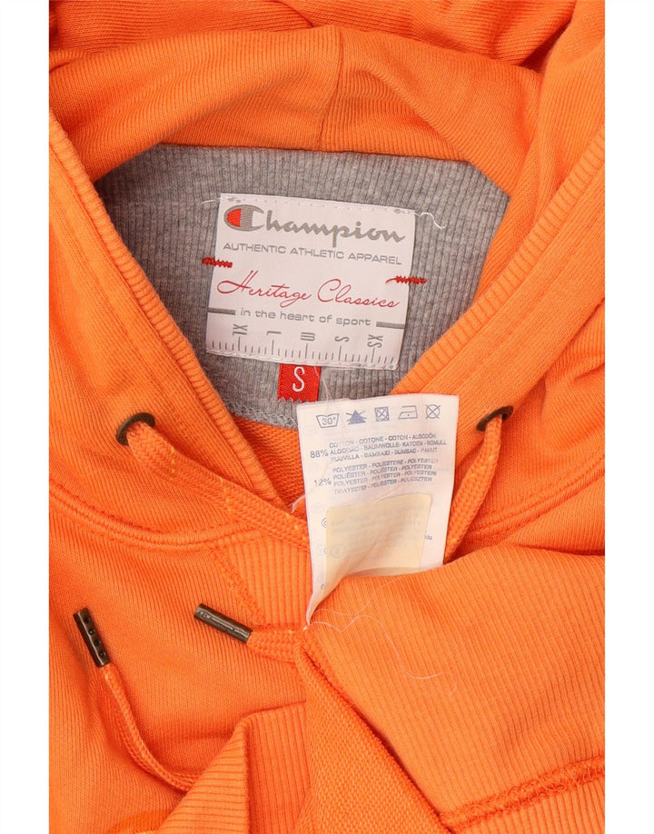 Champion Damen Heritage Classics Graphic Hoodie Pullover UK 10 Small Orange