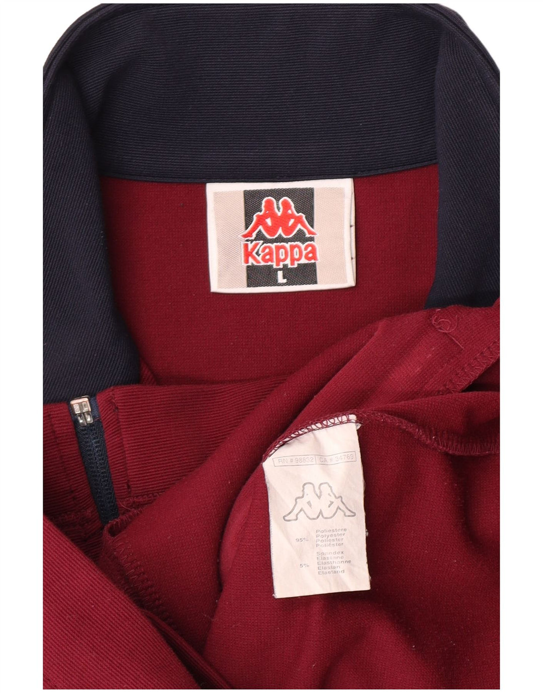 Kappa Damen-Trainingsanzug-Top-Jacke, UK 14, Größe L, Kastanienbraun, Farbblock-Polyester