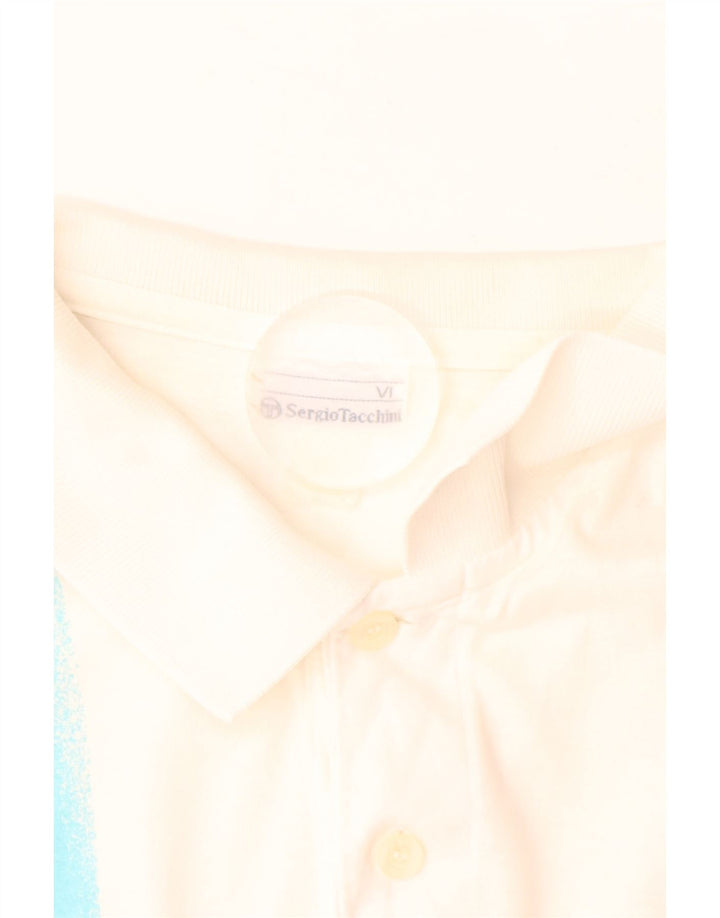 SERGIO TACCHINI Herren-Poloshirt EU 52, groß, weiß gestreift