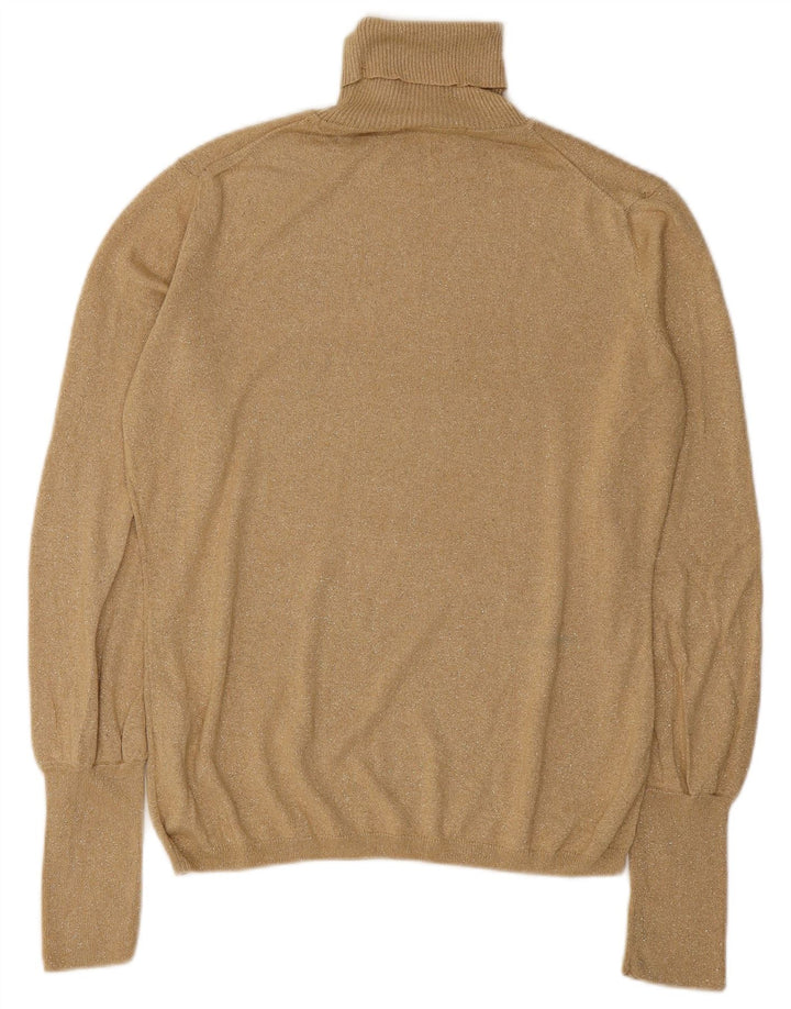 Marks & Spencer Damen-Pullover mit Rollkragen, Gr. 14, Größe L, Gold meliert
