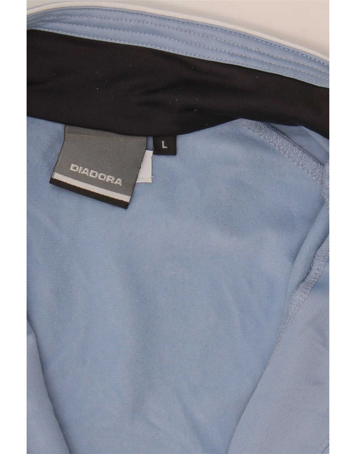 Diadora Damen-Trainingsanzug-Top-Jacke, UK 16, groß, blaues Colourblock-Polyester