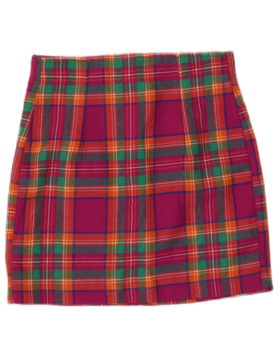 VINTAGE Damen Minirock W24 XS Pink Kariert