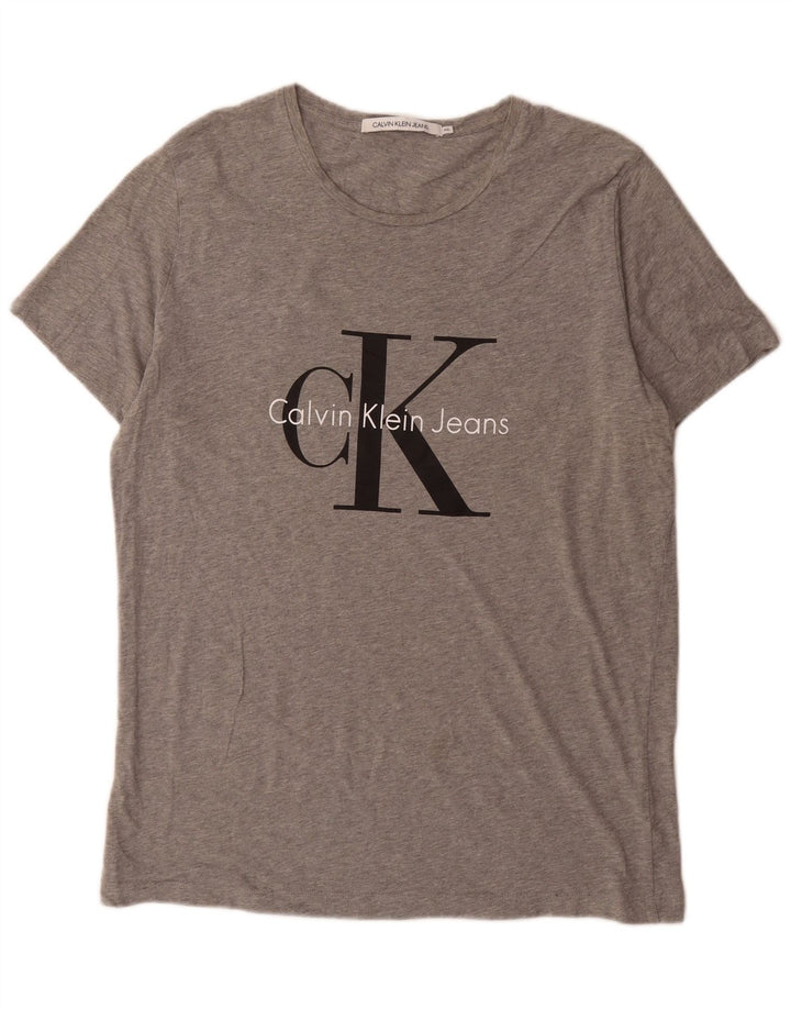 Calvin Klein Jeans Herren Grafik T-Shirt Top 2XL Grau