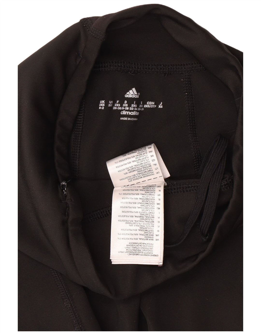 ADIDAS Damen Climalite Leggings UK 0/2 2XS Schwarz Colourblock Polyester