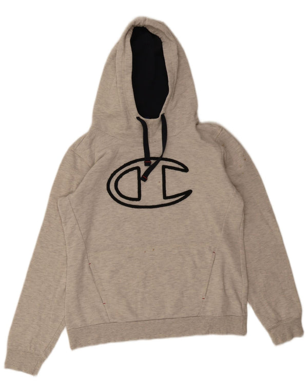 CHAMPION Jungen-Pullover mit grafischem Kapuzenpullover, 11–12 Jahre, grau gefleckt