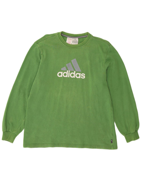 Adidas Jungen Graphic Top Langarm 15–16 Jahre grüne Baumwolle