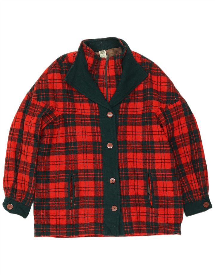 Branigan Damenmantel UK 18 XL rot karierte Wolle