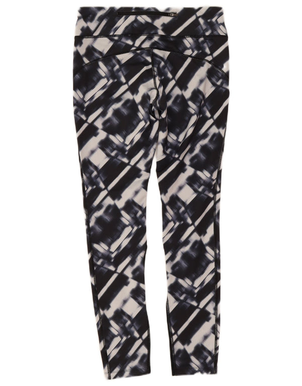Nike Womens Dri Fit Leggings UK 12 Medium Marineblau Geometrisches Polyester