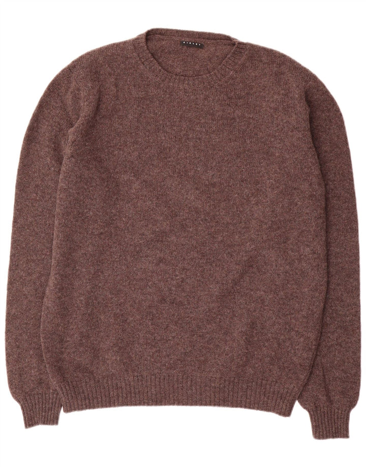 Sisley Herren-Pullover mit Rundhalsausschnitt, 2XL, braune Wolle