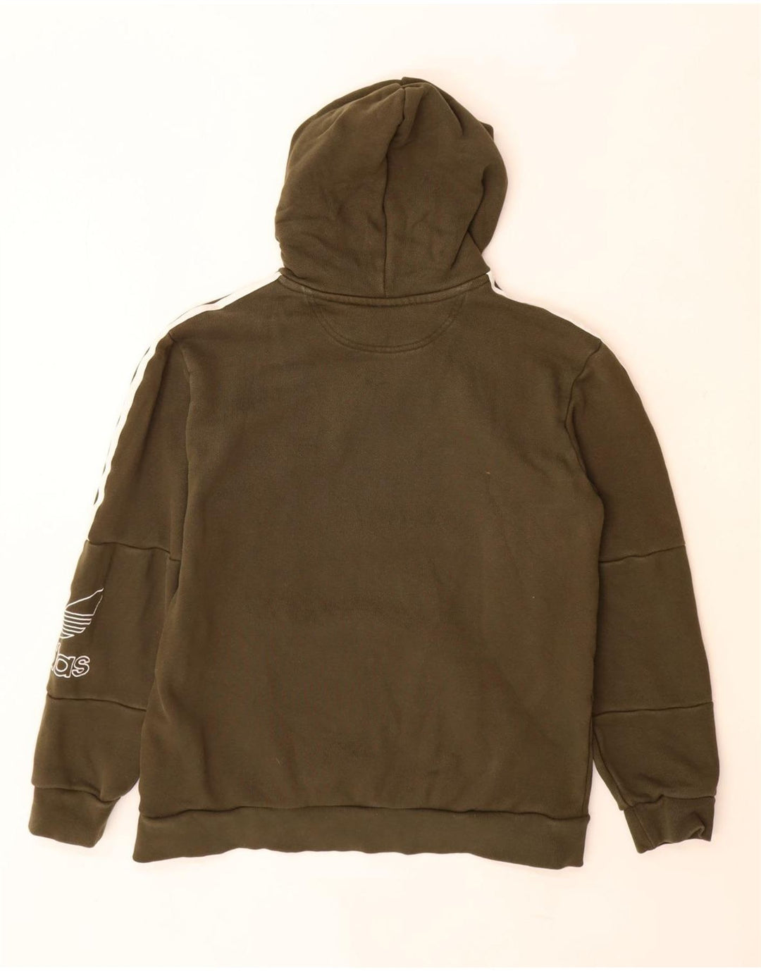 ADIDAS Damen Graphic Hoodie Pullover UK 14 Medium Khaki Baumwolle