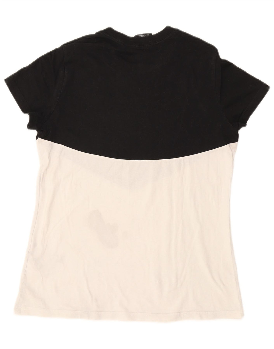 NIKE Damen Grafik-T-Shirt-Oberteil UK 12 Mittelweiße Colourblock-Baumwolle