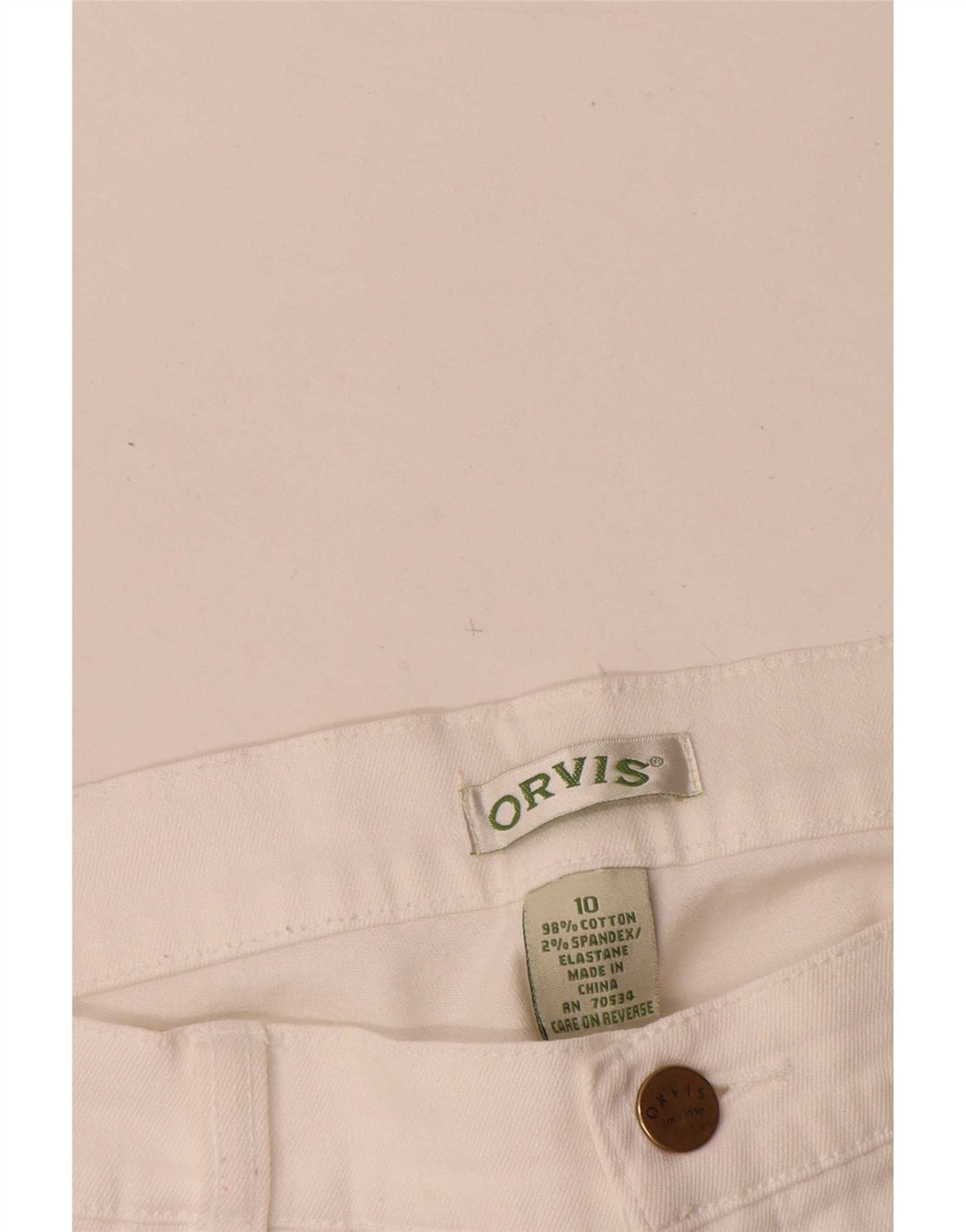 Orvis Damen Straight Jeans US 10 Large W30 L28 Weiße Baumwolle
