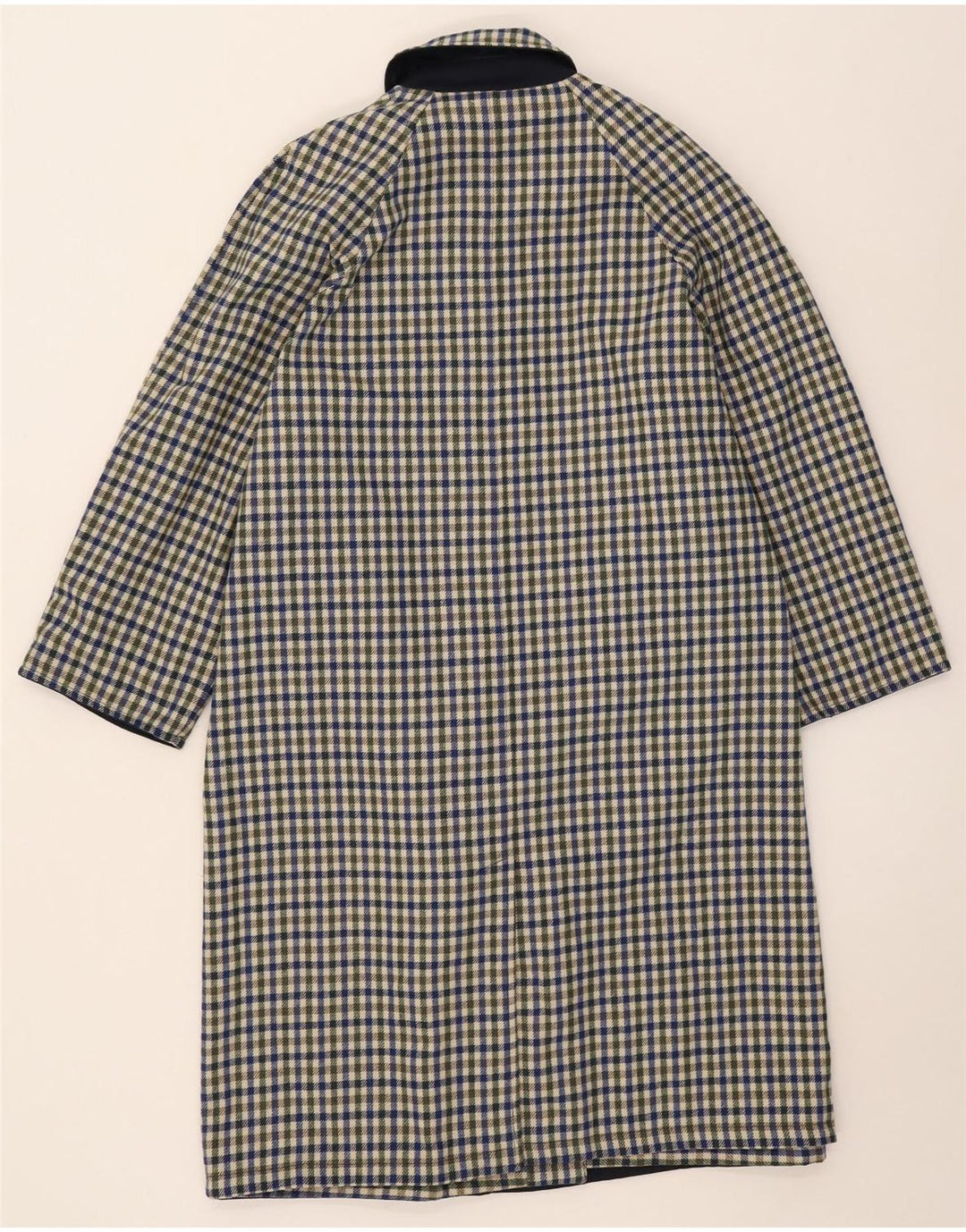 Vintage Damen Wendemantel IT 42 Medium Marineblau Polyester