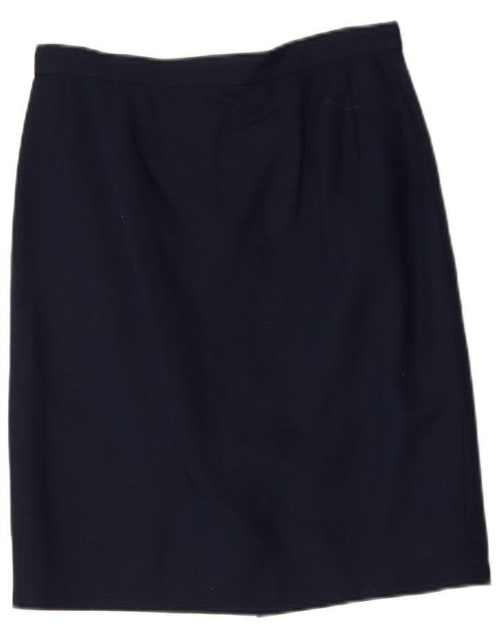 LUISA SPAGNOLI Damen gerader Rock IT 44 Medium W28 Marineblau