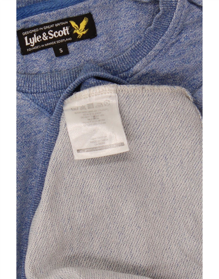 Lyle & Scott Herren-Sweatshirt-Pullover, klein, blau gefleckte Baumwolle