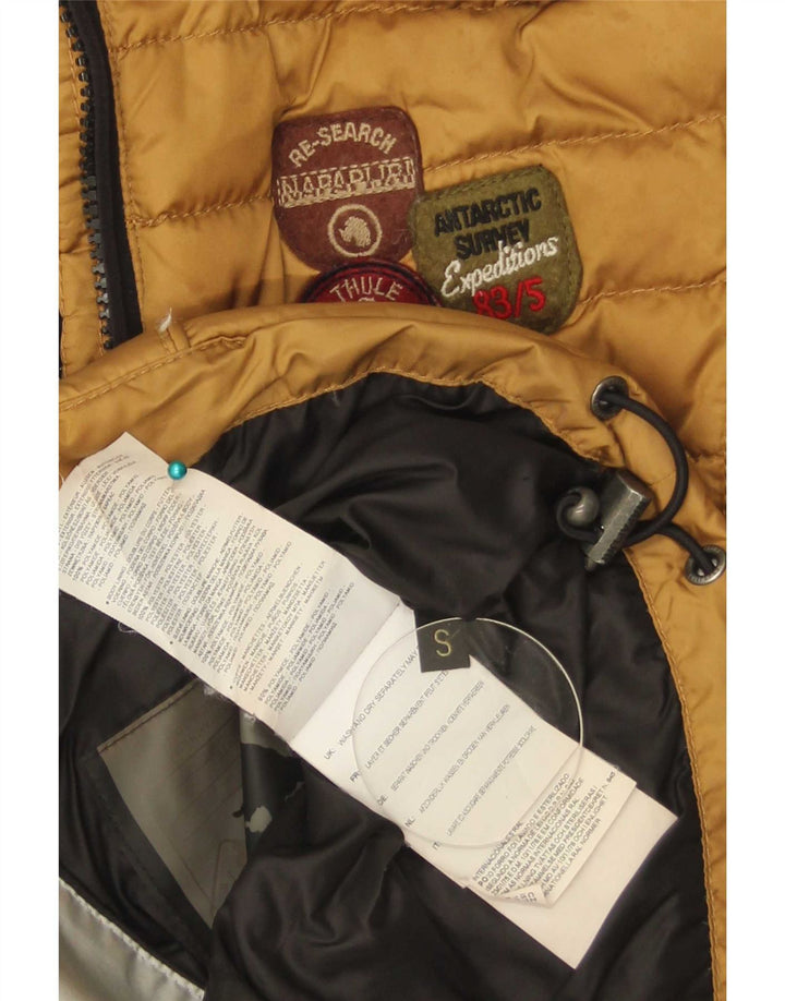 Napapijri Wattierte Damenjacke mit Kapuze, UK 10, Größe S, Gold, Polyester