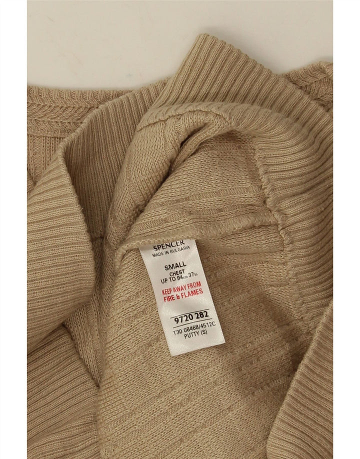 Marks & Spencer Herren-Pullover mit V-Ausschnitt, Small, Beige, Acryl