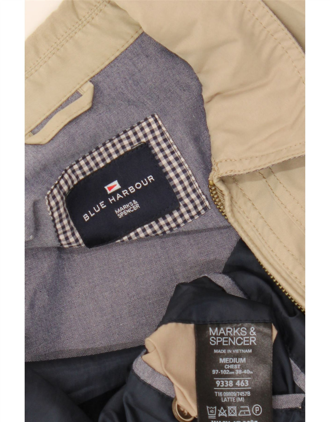 Marks & Spencer Herren Blue Harbour Bomberjacke UK 38 Mittelbeige