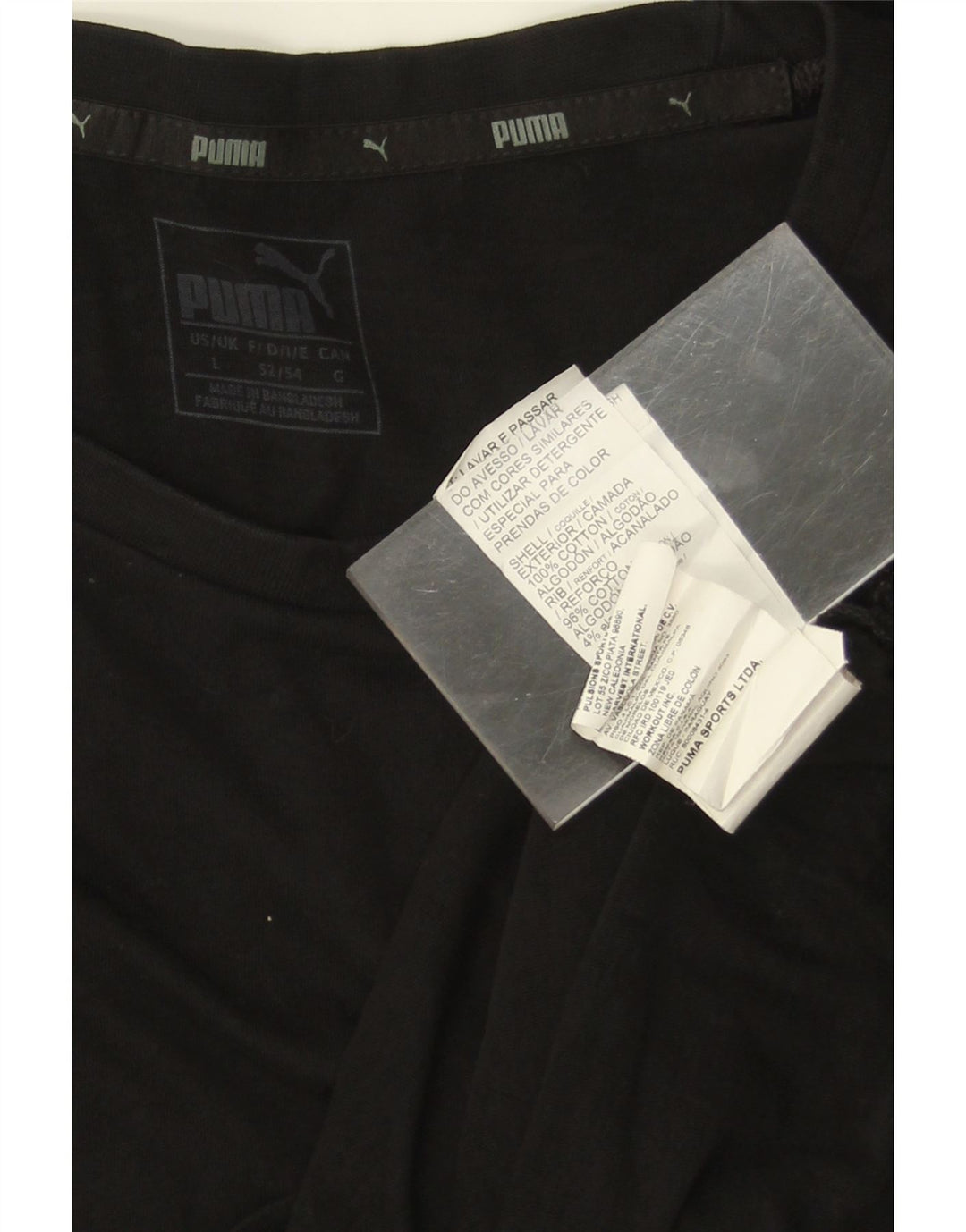 PUMA Herren Graphic Top Langarm Large Schwarz Baumwolle