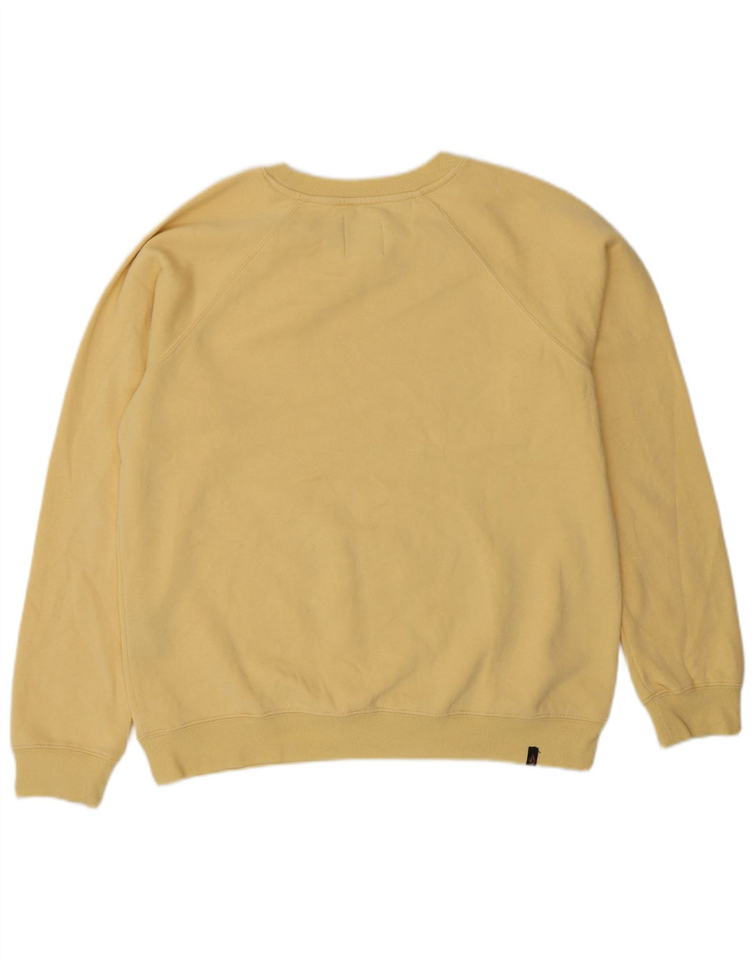 VOLCOM Damen Grafik-Sweatshirt-Pullover UK 14 Mittelgelbe Baumwolle