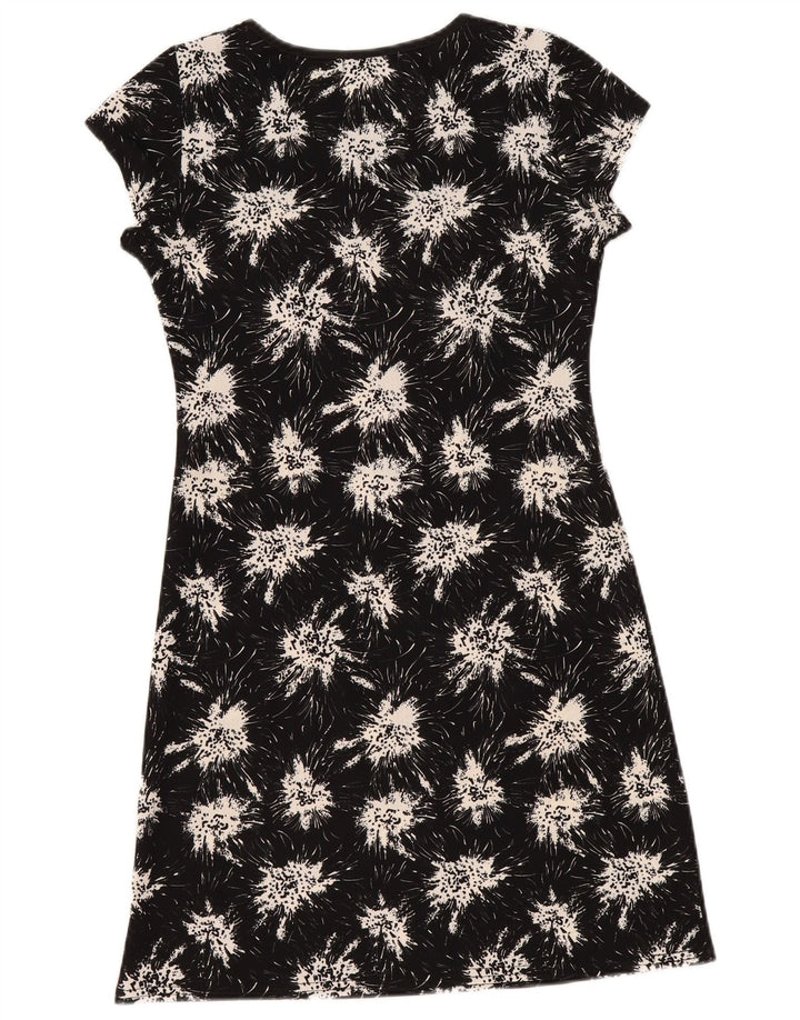 Liu Jo Damen Etuikleid UK 12 Mittelschwarzes, geblümtes Polyester
