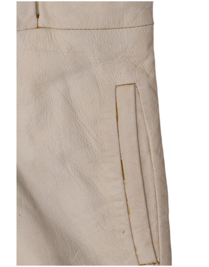 CONBIPEL Damen Lederjacke mit Kapuze IT 42 Mittelweißes Leder